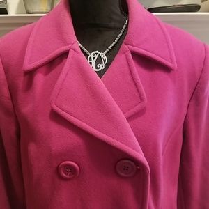 Chadwick's fuchsia wool pea coat